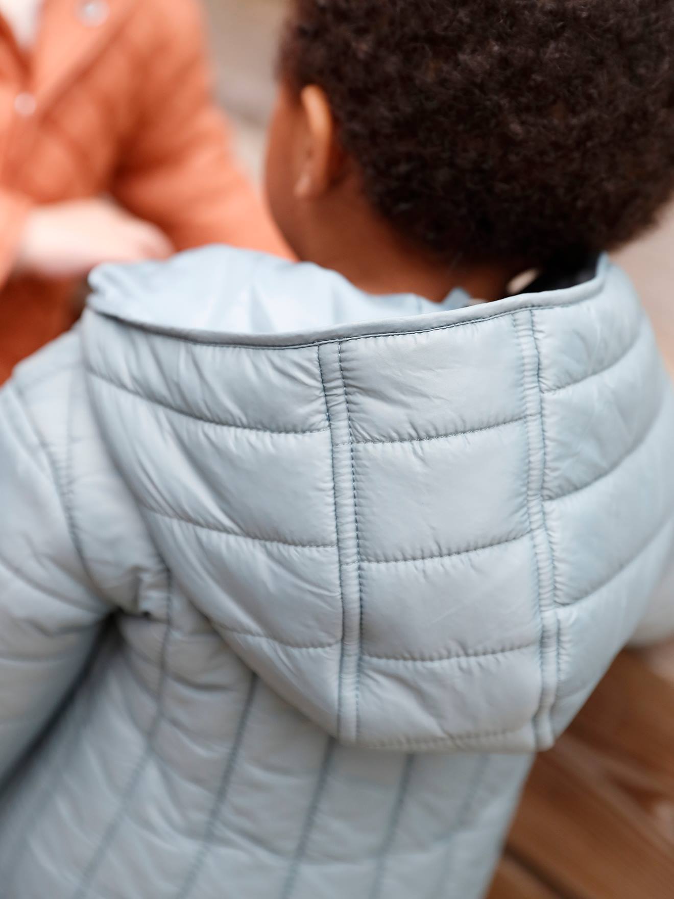 Manteau bébé matelassé avec capuche marron
