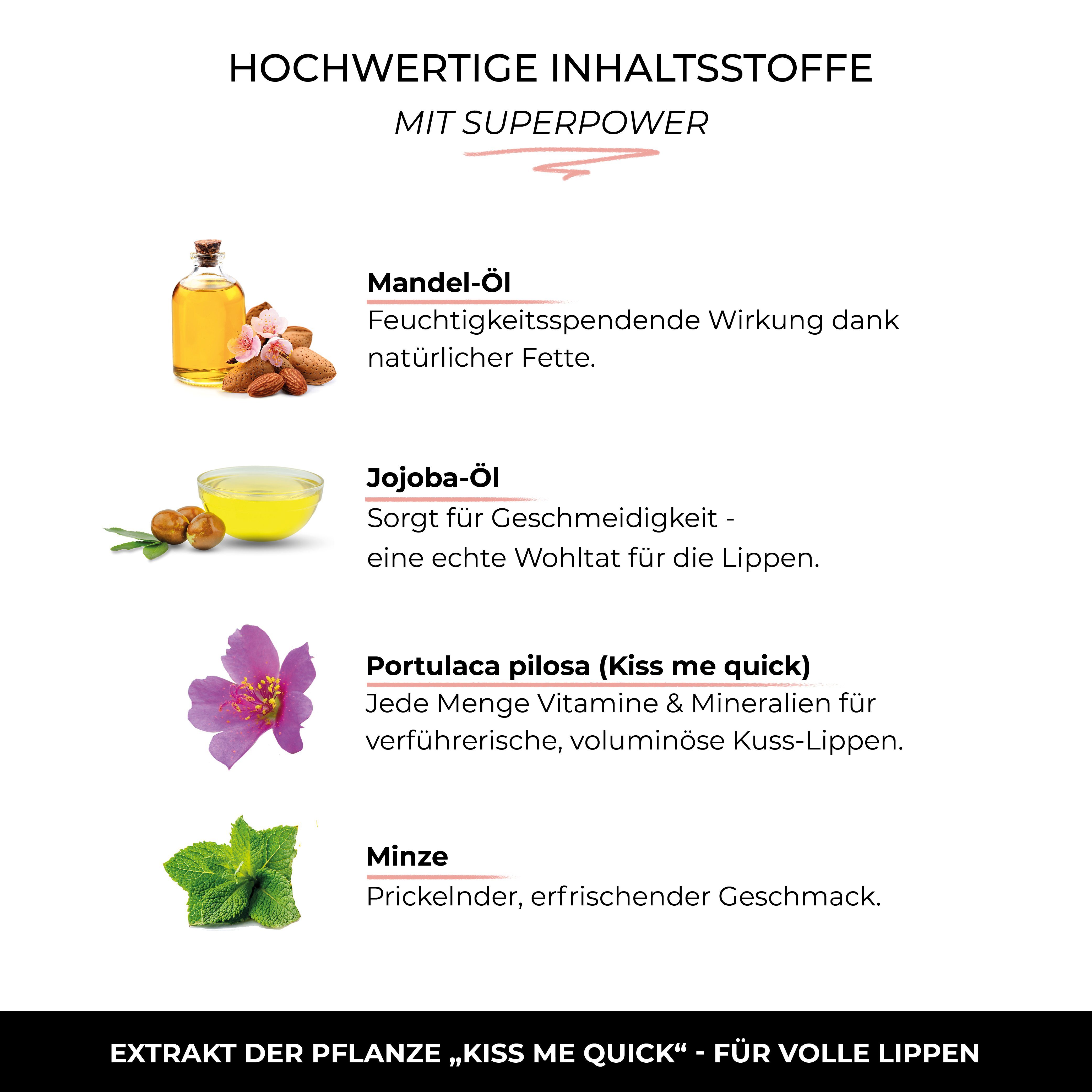 ETHEREAL BEAUTY® Lipgloss Lip Volumizer - Passion, Lippen-Booster, Lip Plumper, Lippenpflege, Frischekick, Fülleffekt, leicht kribbelnd
