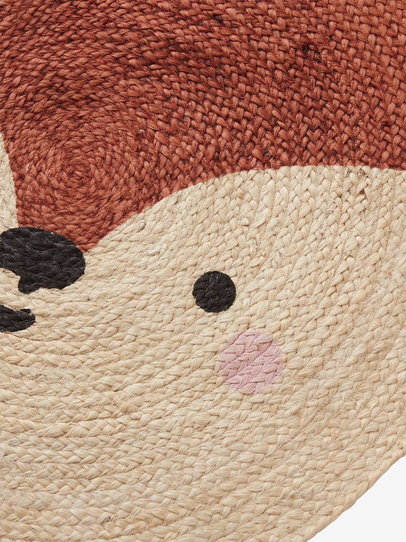 Vertbaudet Kinderzimmer Jute-Teppich FUCHS - hellbeige/rotbraun
