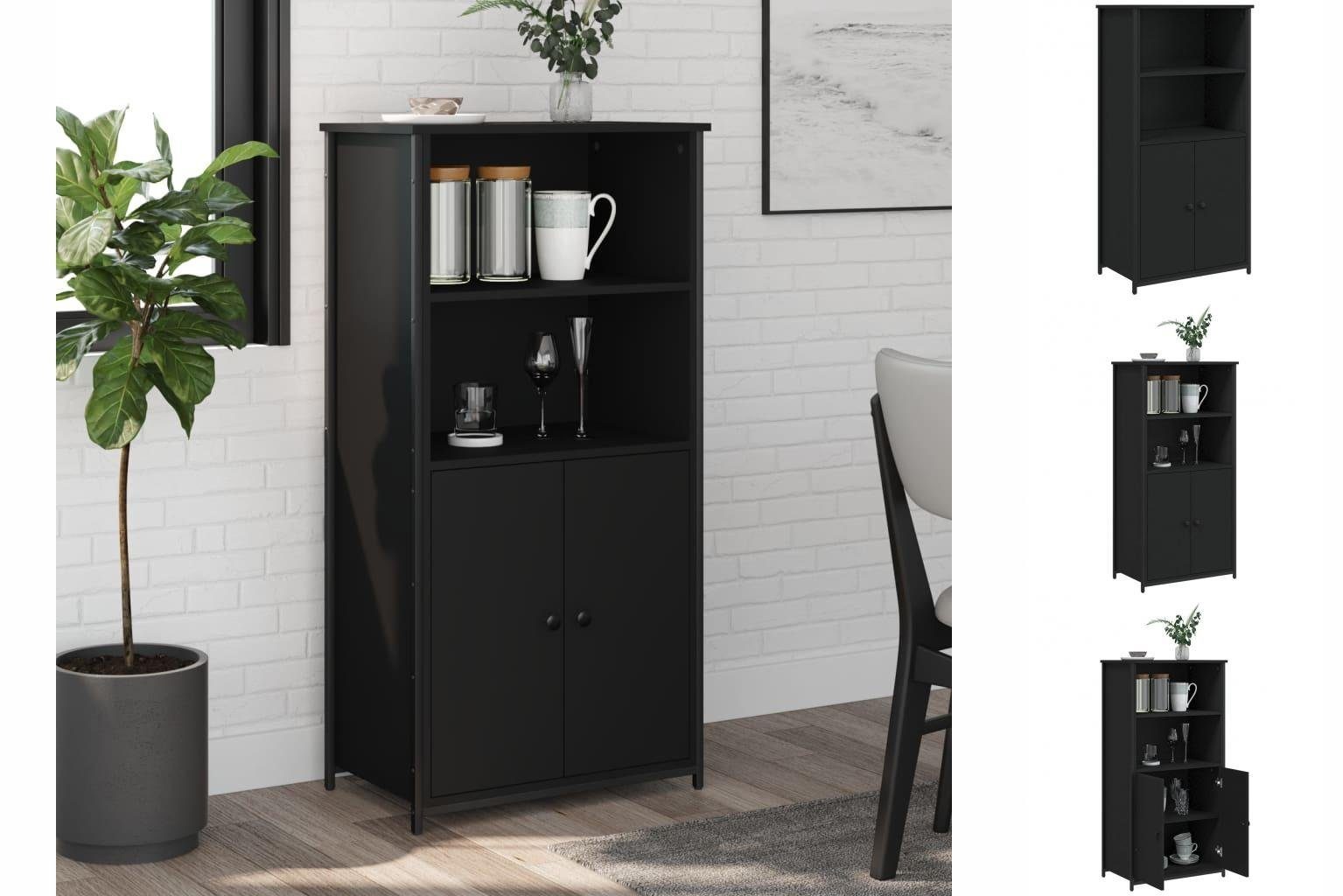 vidaXL Anrichte Highboard Schwarz 62x36x121,5 cm Holzwerkstoff