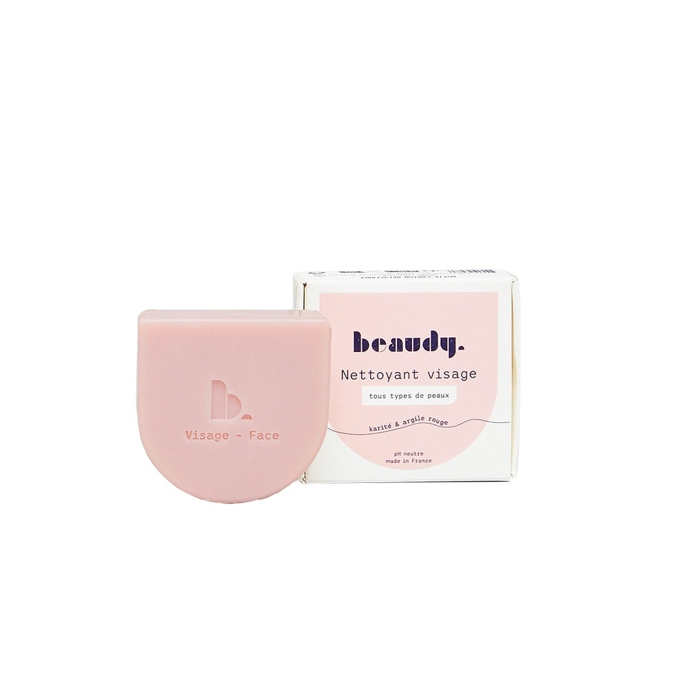 beaudy Nettoyant Visage Solide - Beurre de Karité & Argile Rouge - 75g Nettoyant Visage Solide