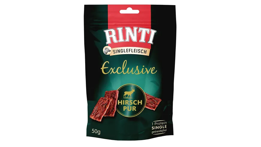 RINTI Hundesnack Singlefleisch Exclusive Snack Hirsch pur 50 g