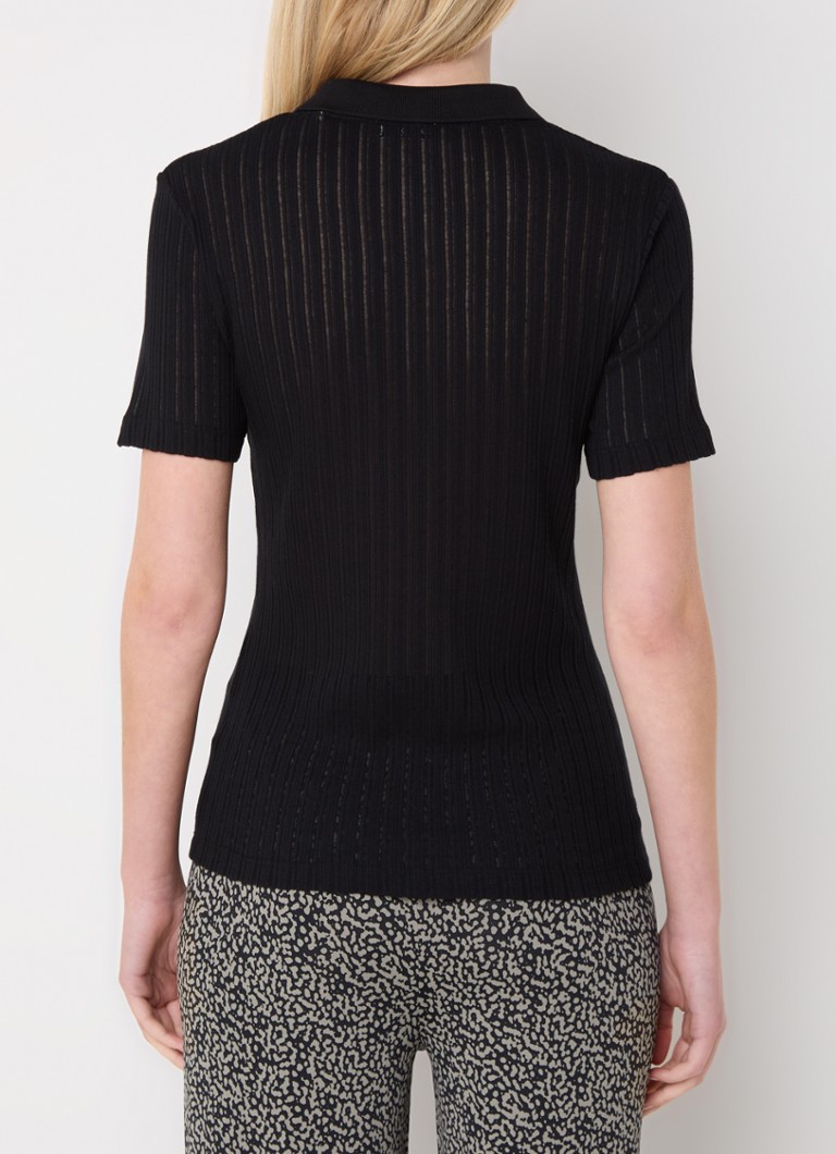 Marc O'Polo Rib knitted polo with stretch