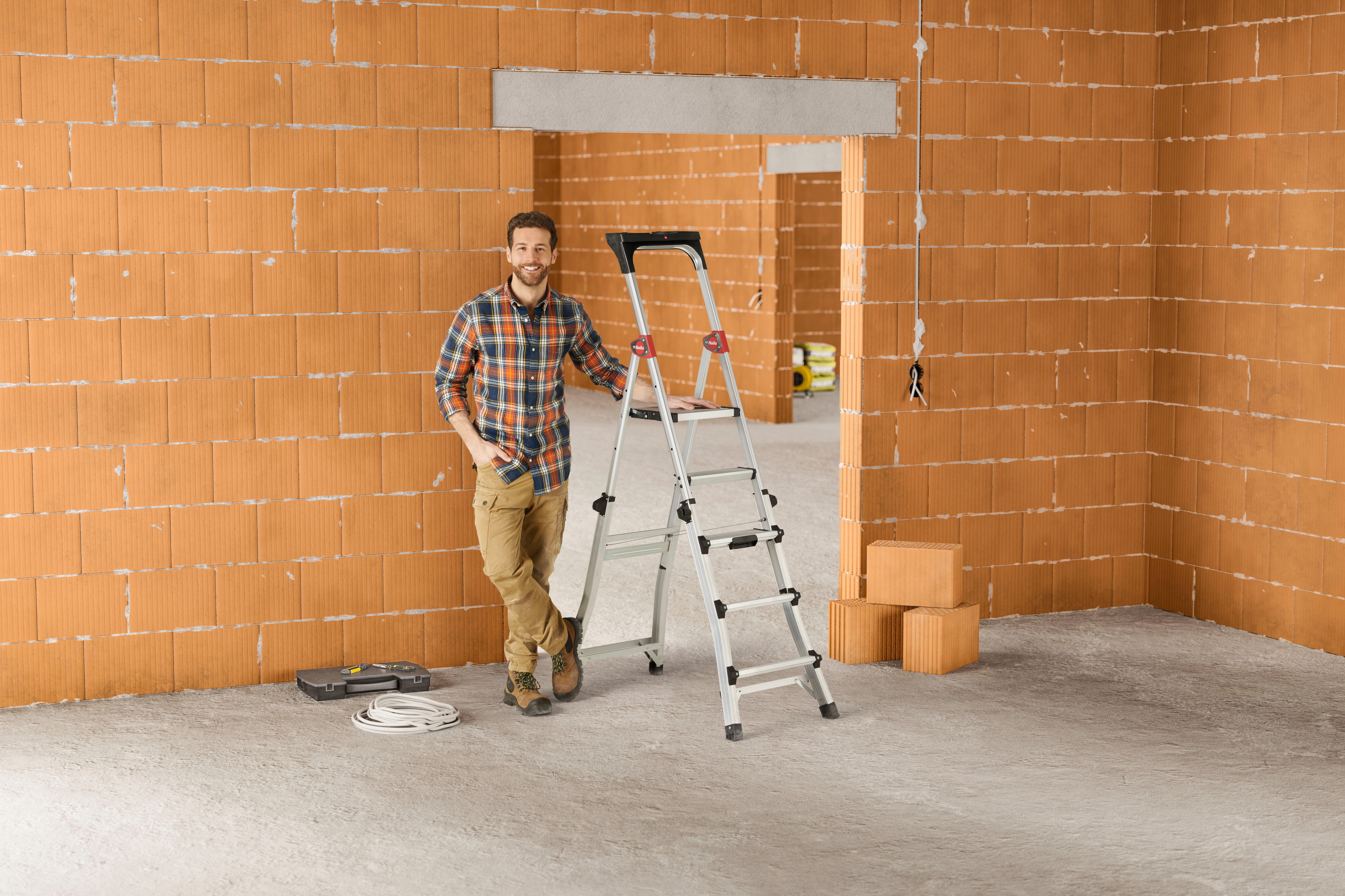 Hailo Teleskopleiter TL100 TopLine, Aluminium, 3-5 Stufen
