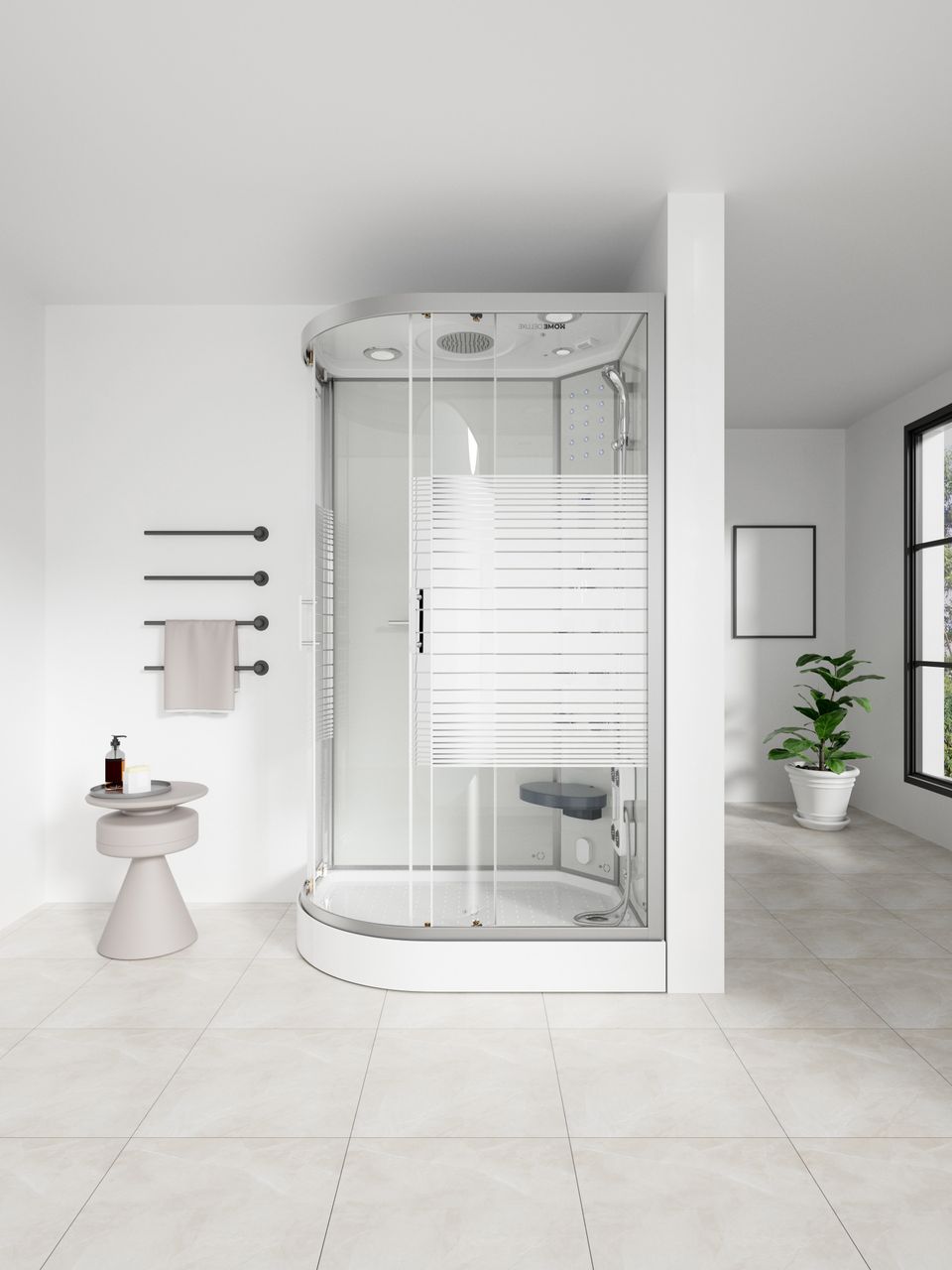 Home Deluxe Dampfdusche WHITE PEARL - 120 x 80 cm Links