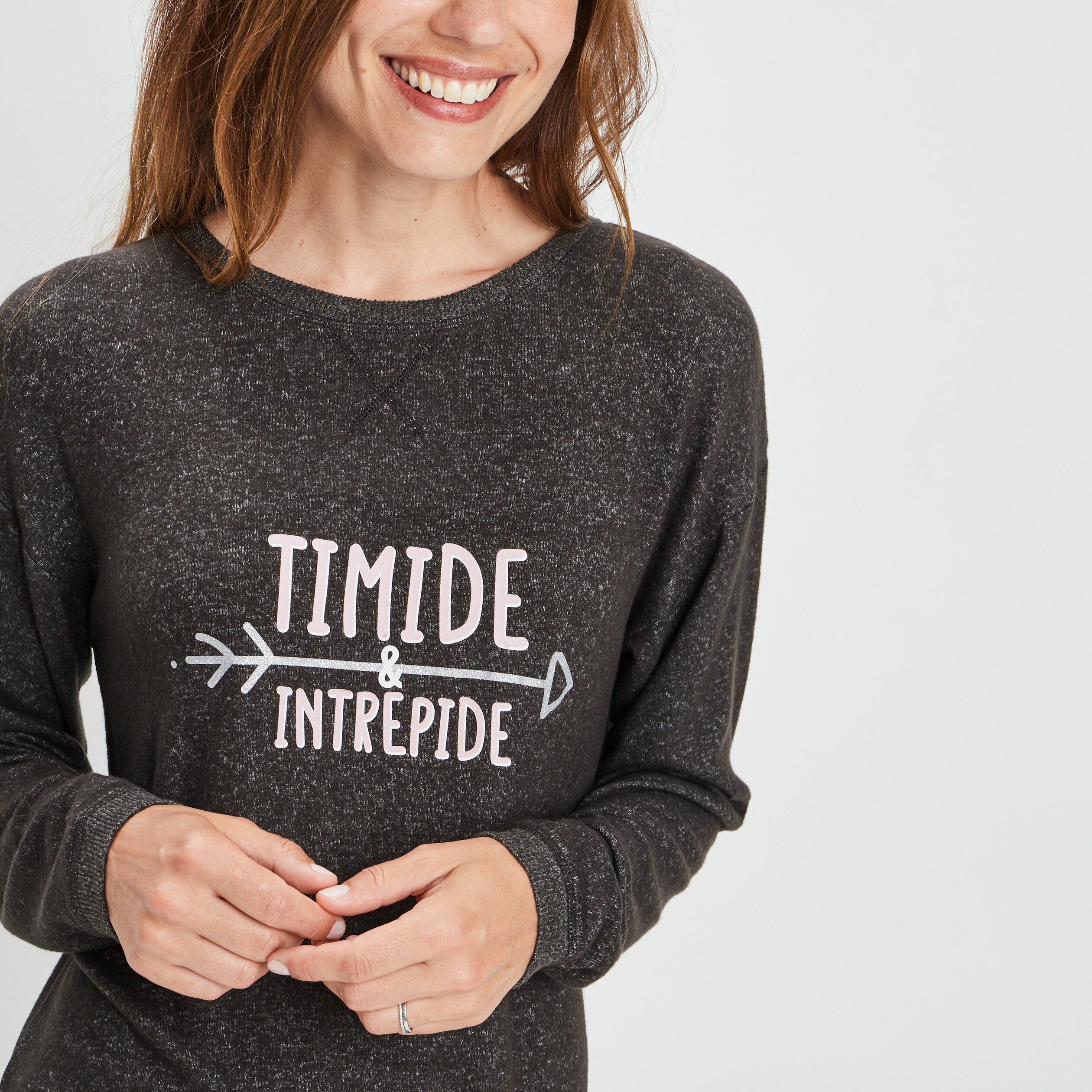 Ensemble pyjama 2 pièces gris foncé femme | La Halle