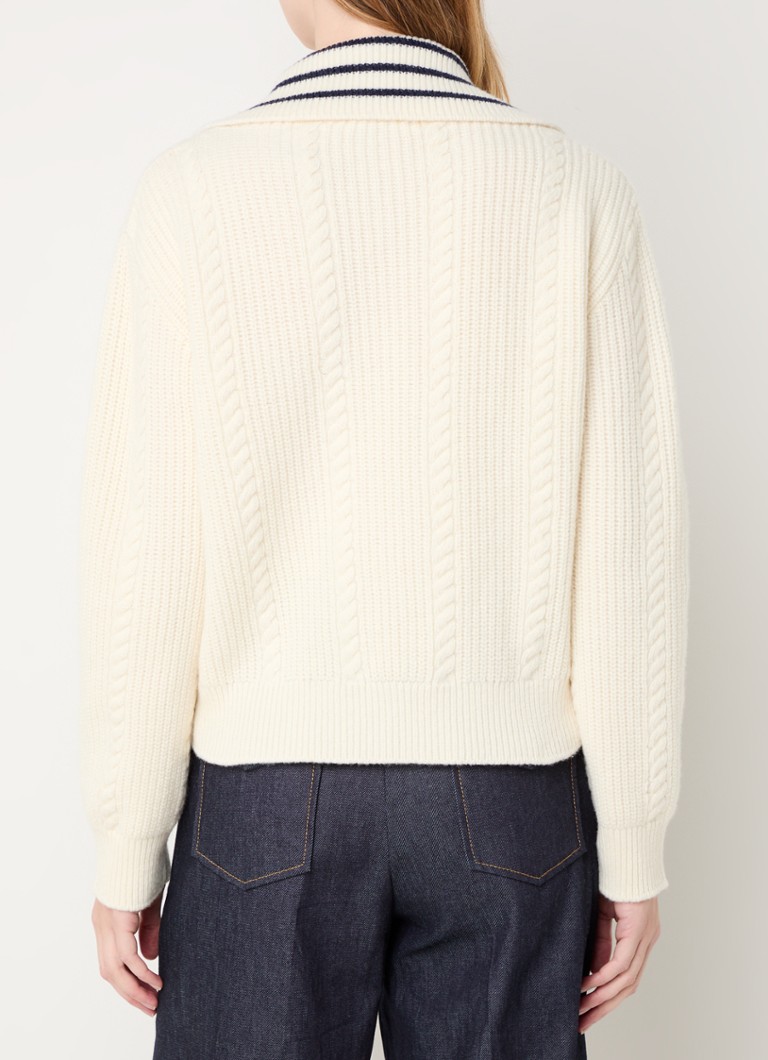 Sandro Chunky knit sweater in wool blend with decorative buttons