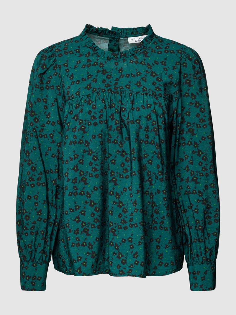 Blusenshirt mit Raffungen in dunkelgrün