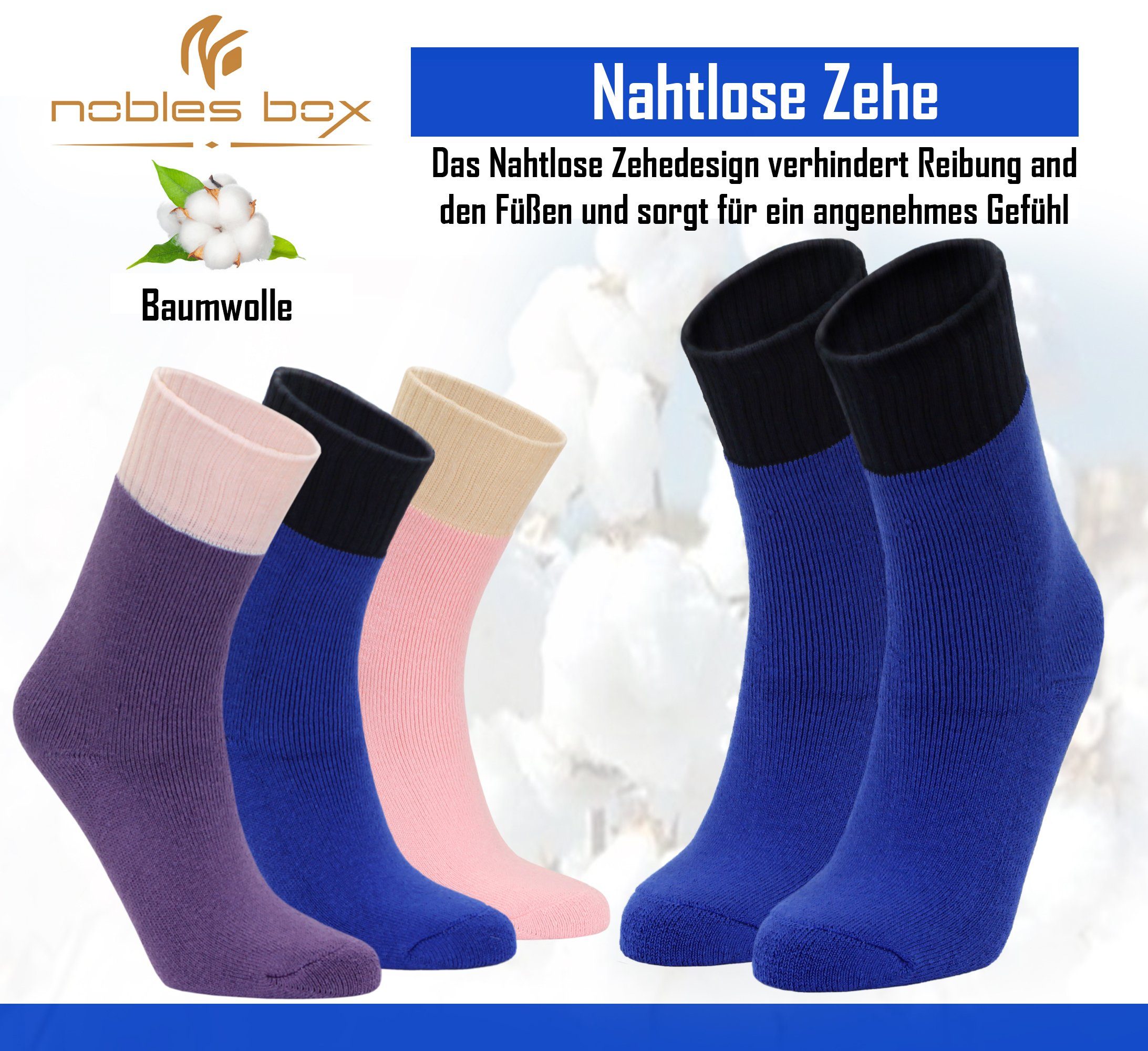 NoblesBox Thermosocken Damen Wintersocken (Beutel, 3-Paar, 37-40 EU Größe) Damen Warme Socken, Damen Arbeitssocken