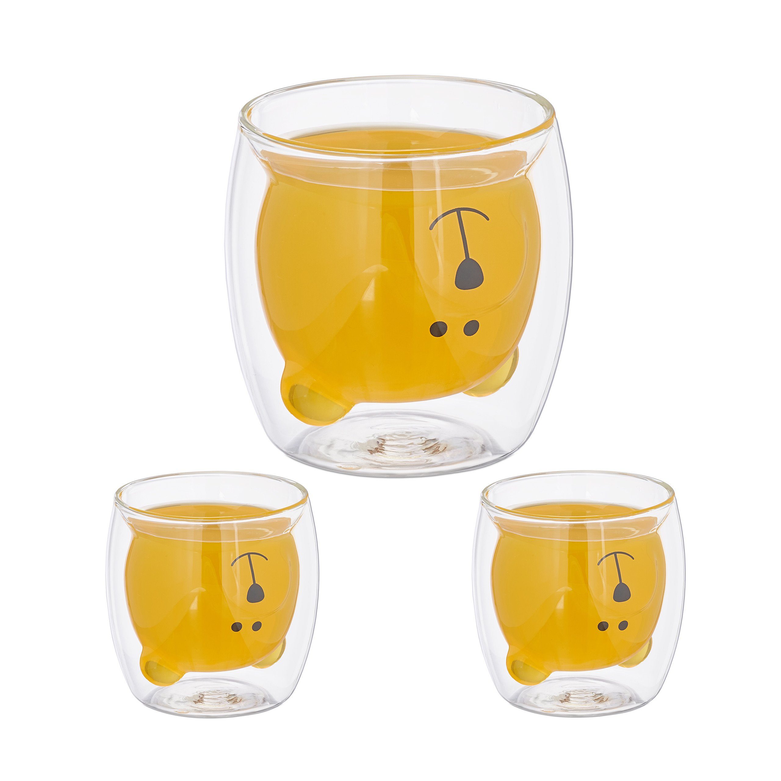 relaxdays Teeglas Doppelwandige Gläser 