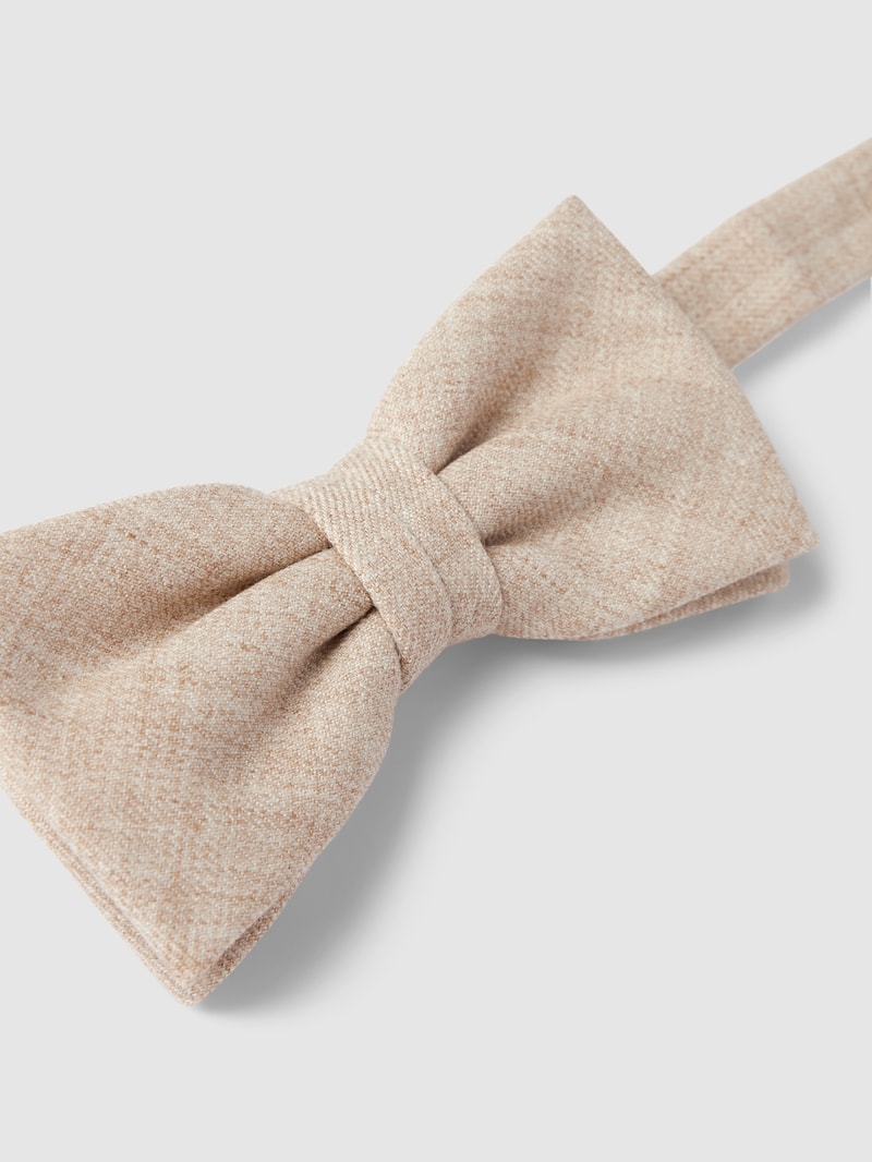 Krawatte und Einstecktuch im Set mit Allover-Muster in offwhite