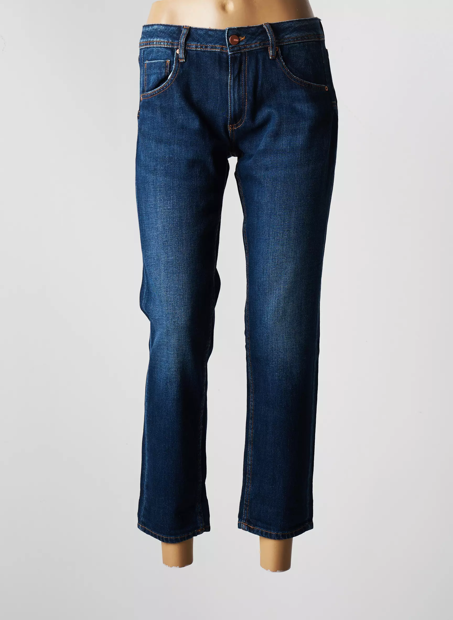 Reiko Jeans Boyfriend Femme couleur bleu