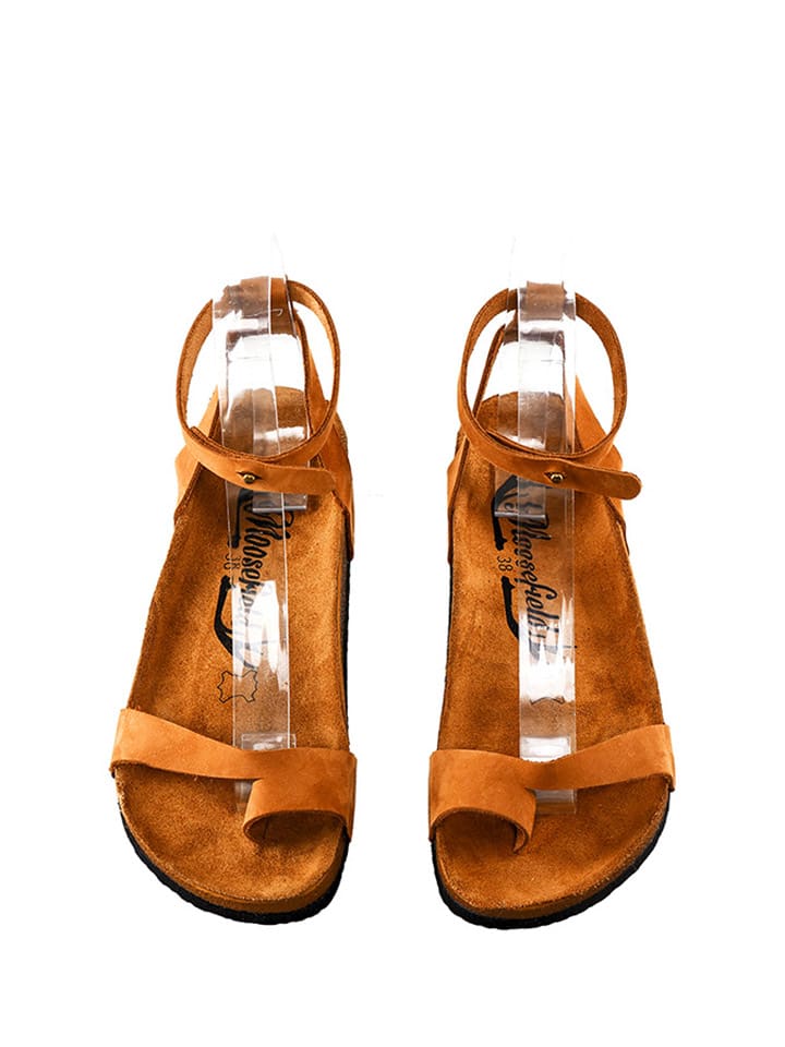 Moosefield Leder-Sandalen in Braun günstig kaufen