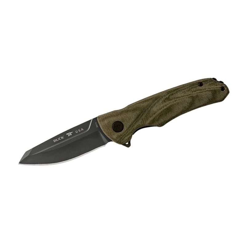 Buck Sprint Ops Pro Green Canvas Micarta S30V 0843GRS