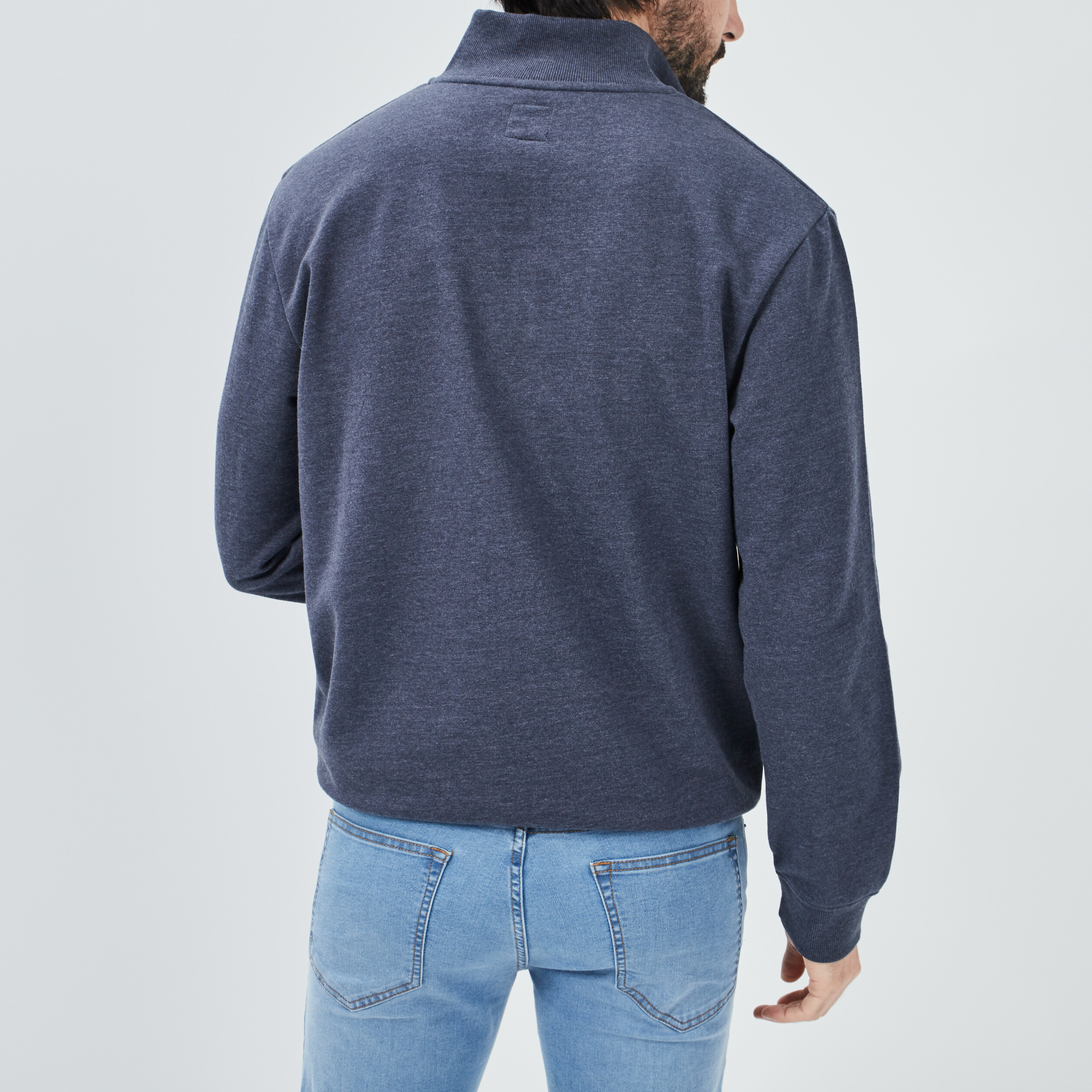 Sweat à col montant Creeks bleu marine homme | La Halle