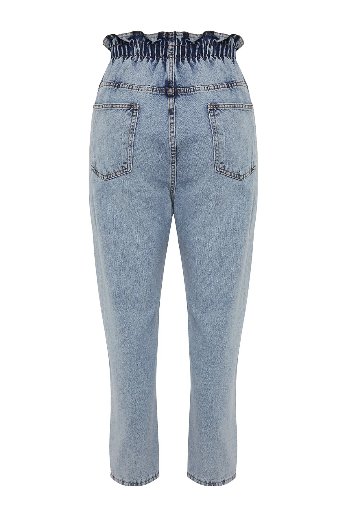 Trendyol Curve  Blaue Mom-Jeans mit hoher Taille und elastischem Bund TBSSS22JE00009