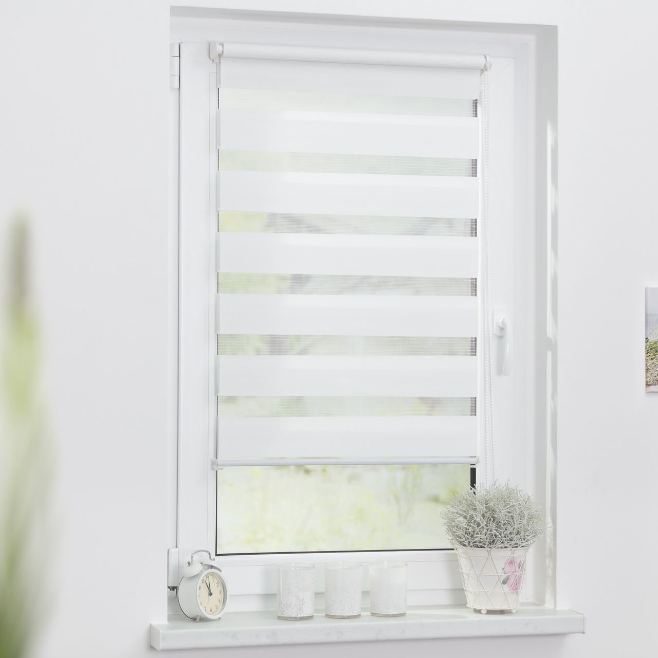 Lichtblick Duo-Rollo Klemmfix, ohne Bohren - Weiß, 80 cm x 150 cm (B x L)