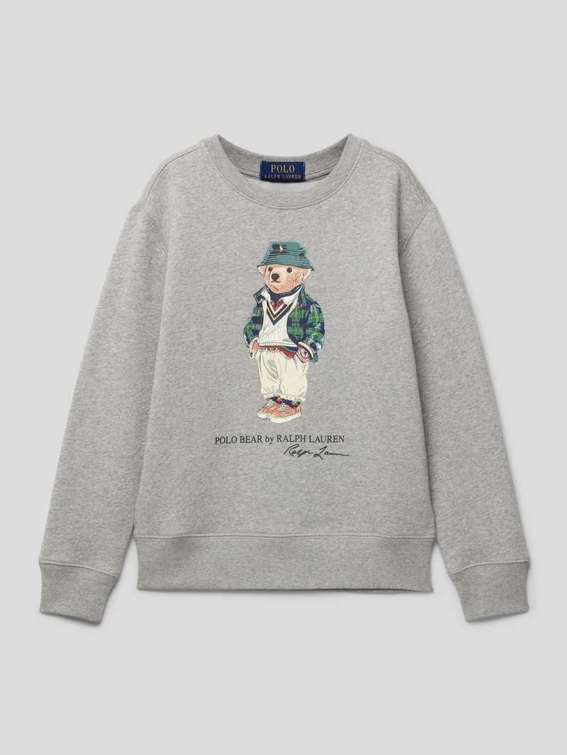 Sweatshirt mit Motiv-Print in hellgrau