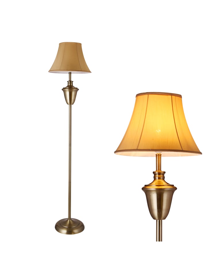 lux.pro Stehleuchte Madrid in Beige Braun (H)157cm (D)35cm günstig kaufen onesize