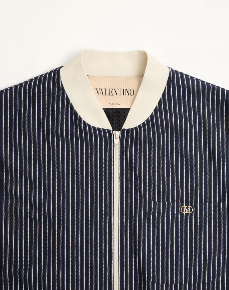 Valentino viscose sweatshirt met gestreept V-logo