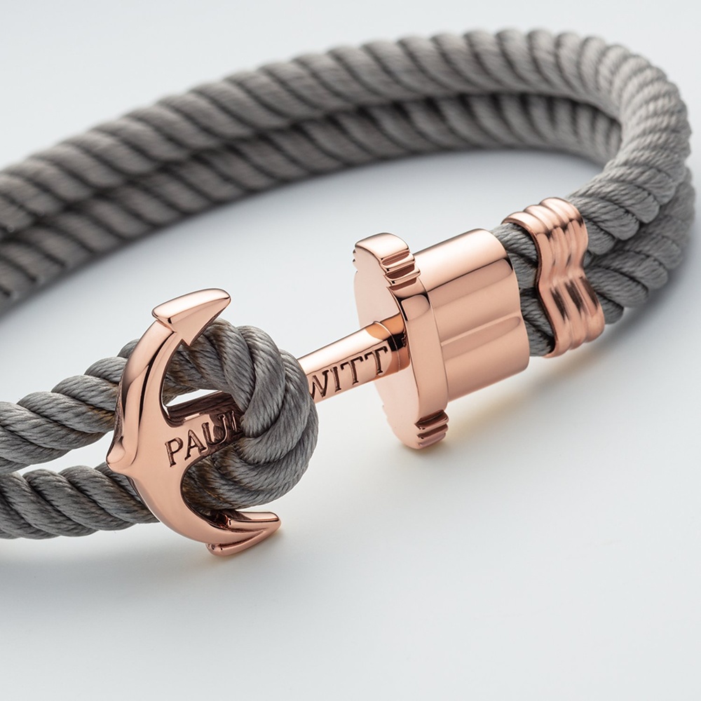 Paul Hewitt Bracelet Acier inoxydable recylé, Perlon/nylon or rose Bracelet