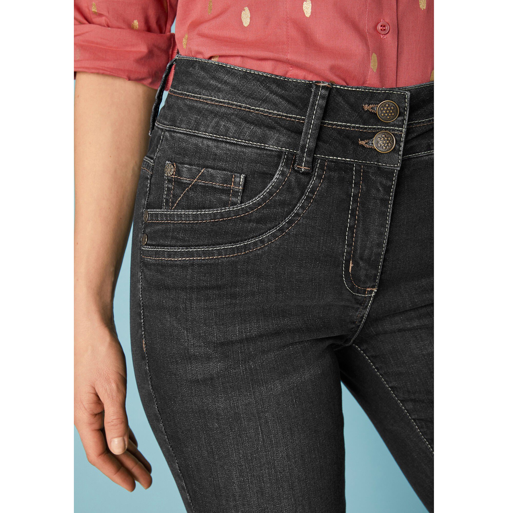 Jean droit délavé stretch