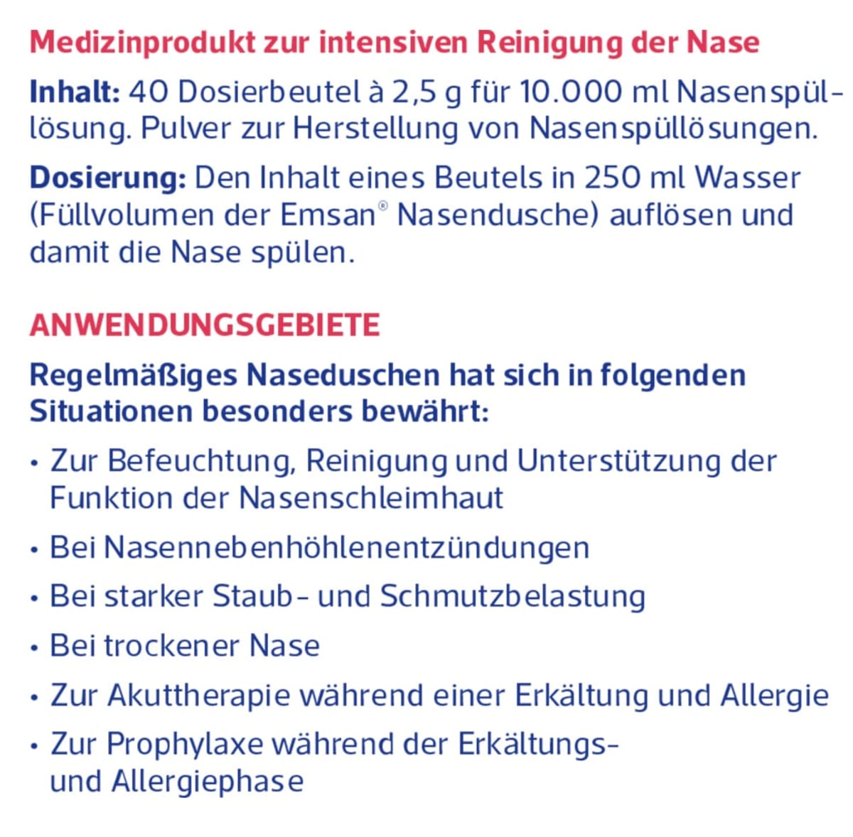 Nasenspülsalz (40x2,5 g) Beutel, 40 St
