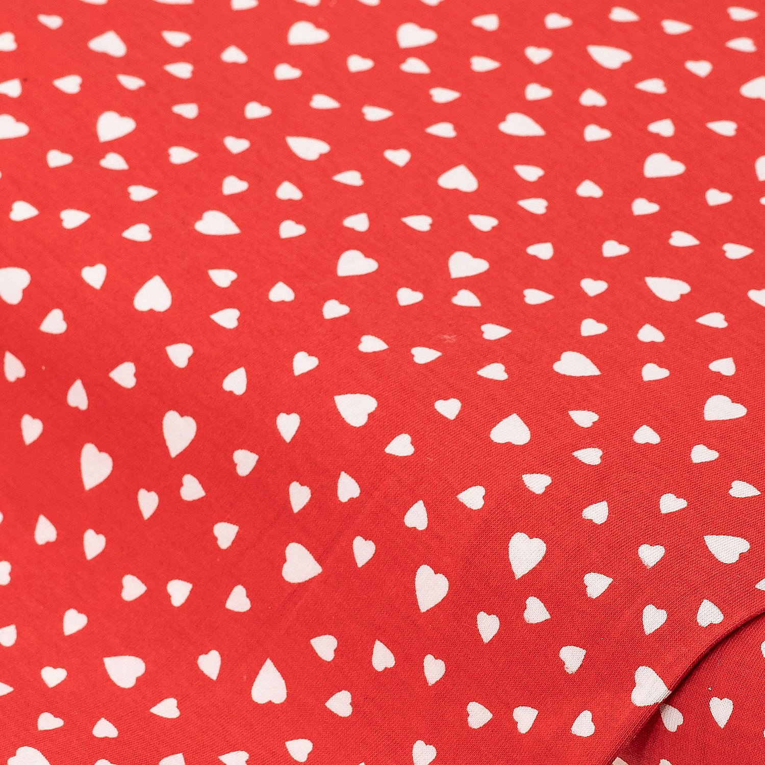 Baumwoll-Jersey „Herzchen“ mit Elasthan, rot-color
