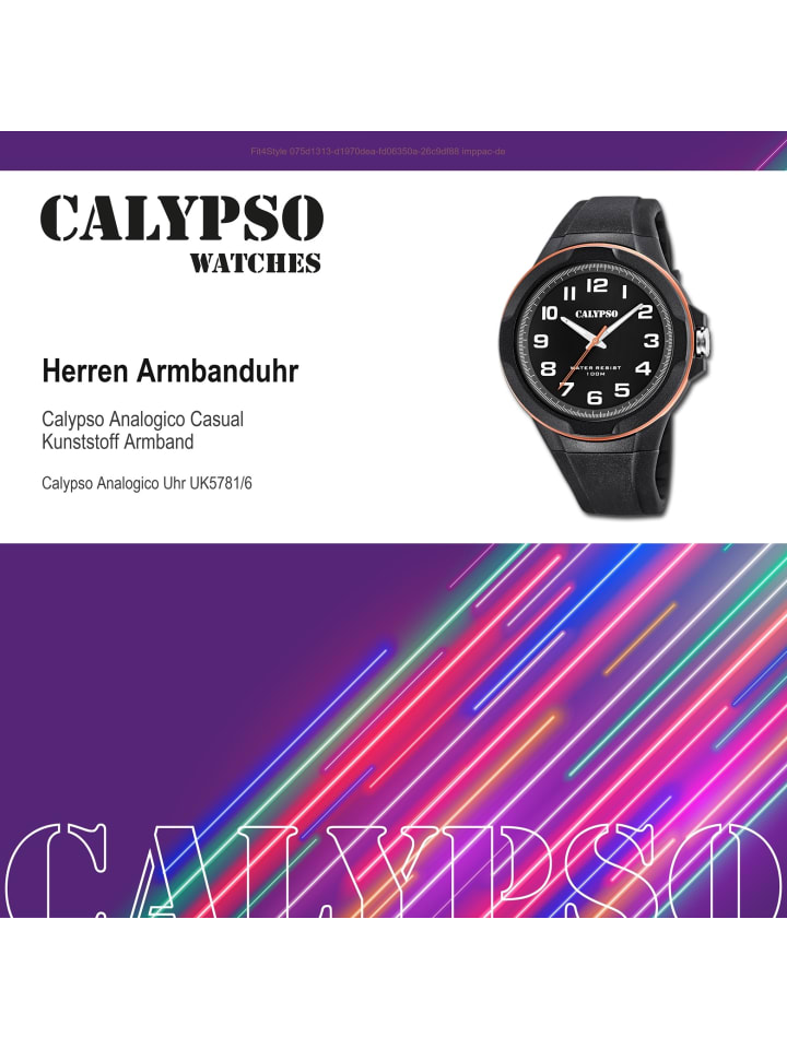 Calypso Analog-Armbanduhr Calypso Analogico schwarz extra groß (ca. 46mm) günstig kaufen onesize