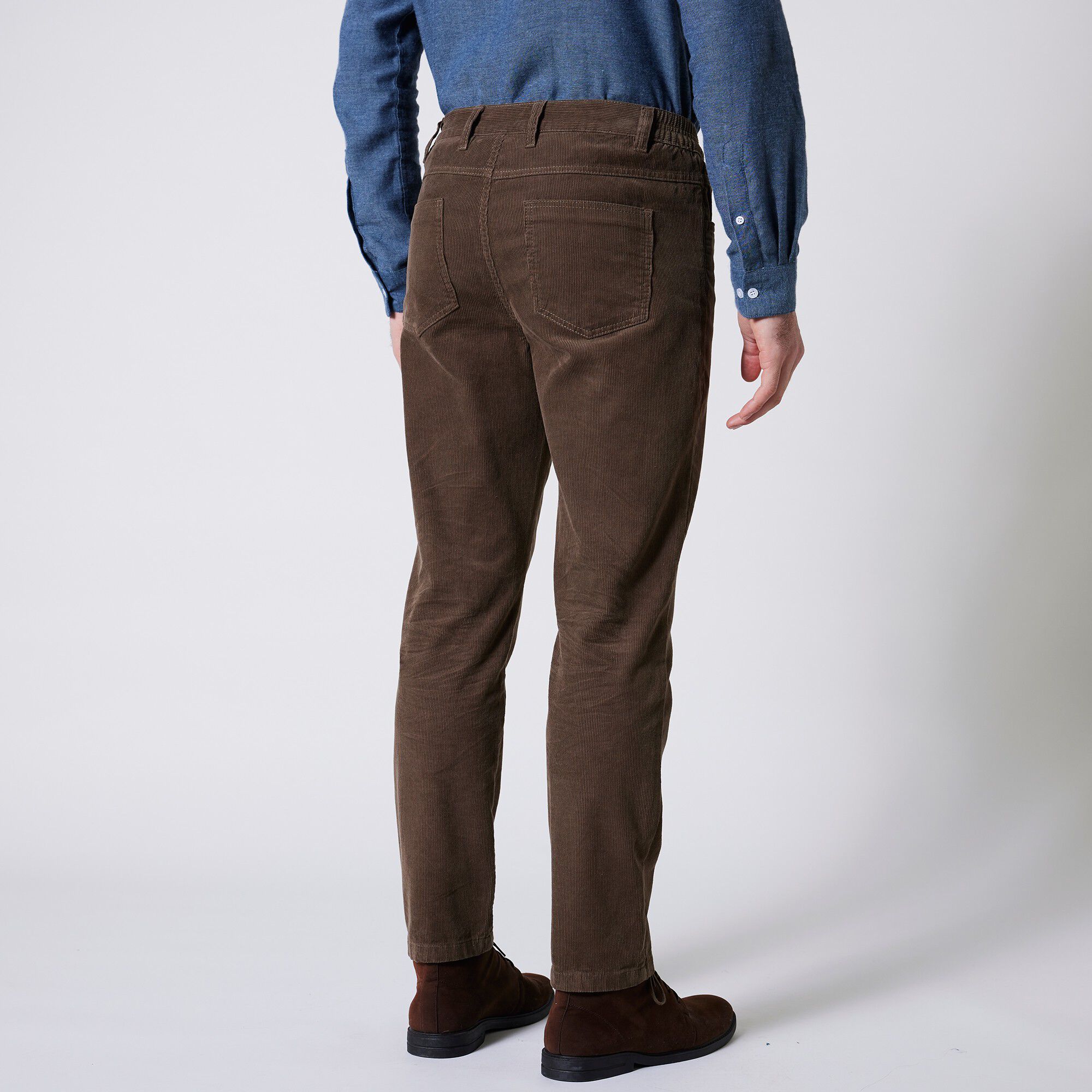 Pantalon droit 5 poches velours milleraies