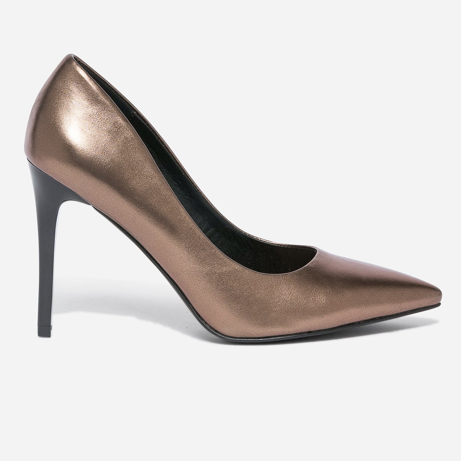 Stiletto TEXTO bronze métallisé à talon verni