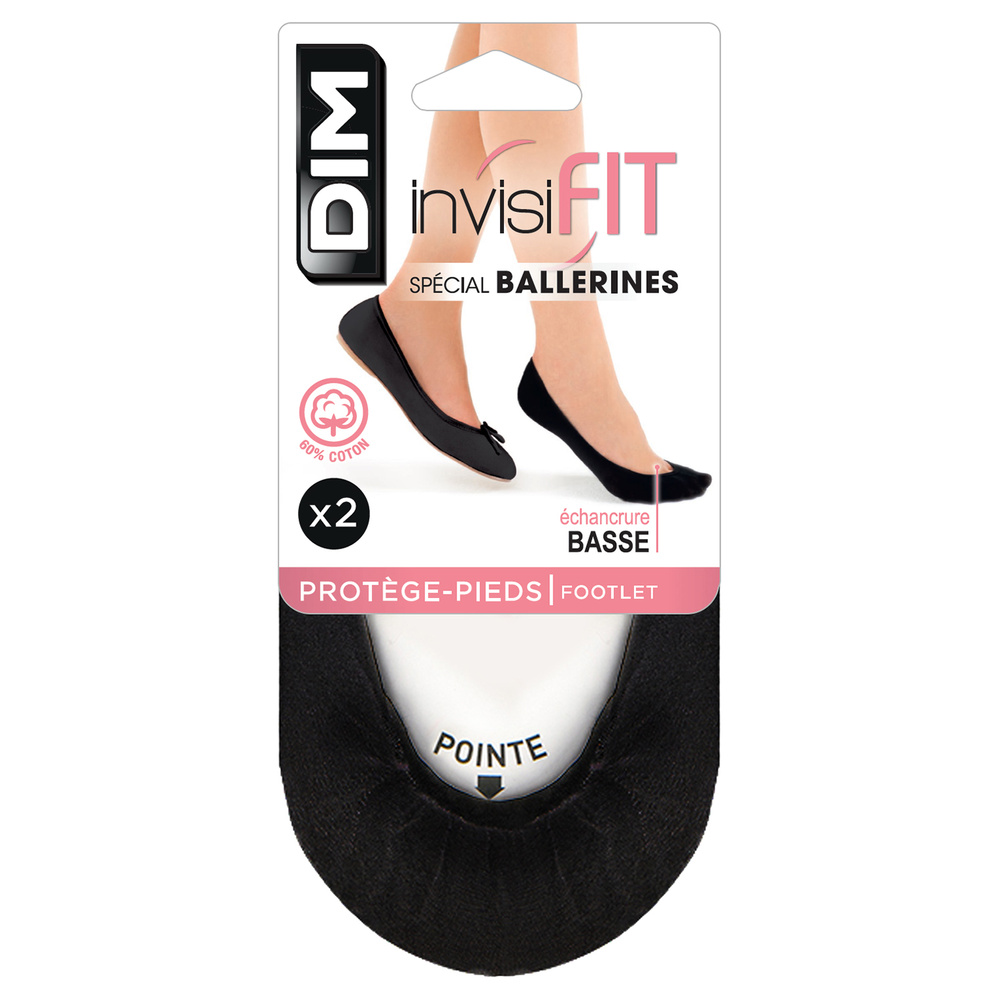 DIM Protège-pieds Invisifit Spécial Ballerines Noir Protège-pieds