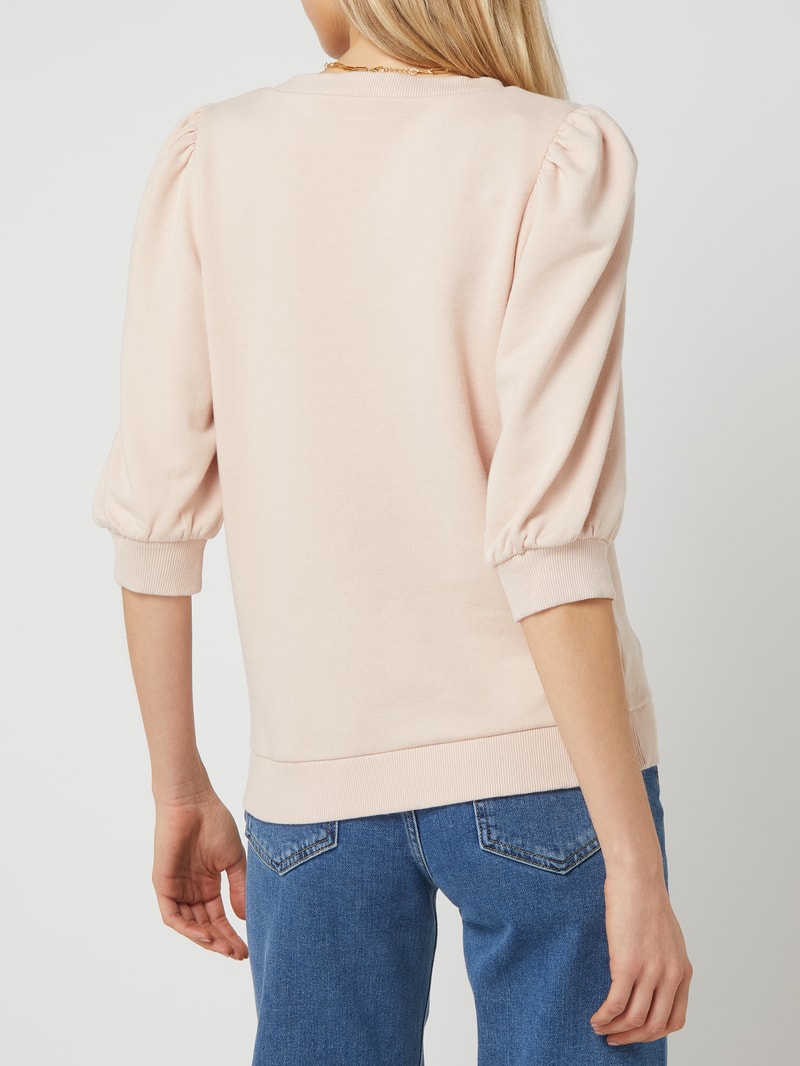 Sweatshirt mit Puffärmeln in hellrosa
