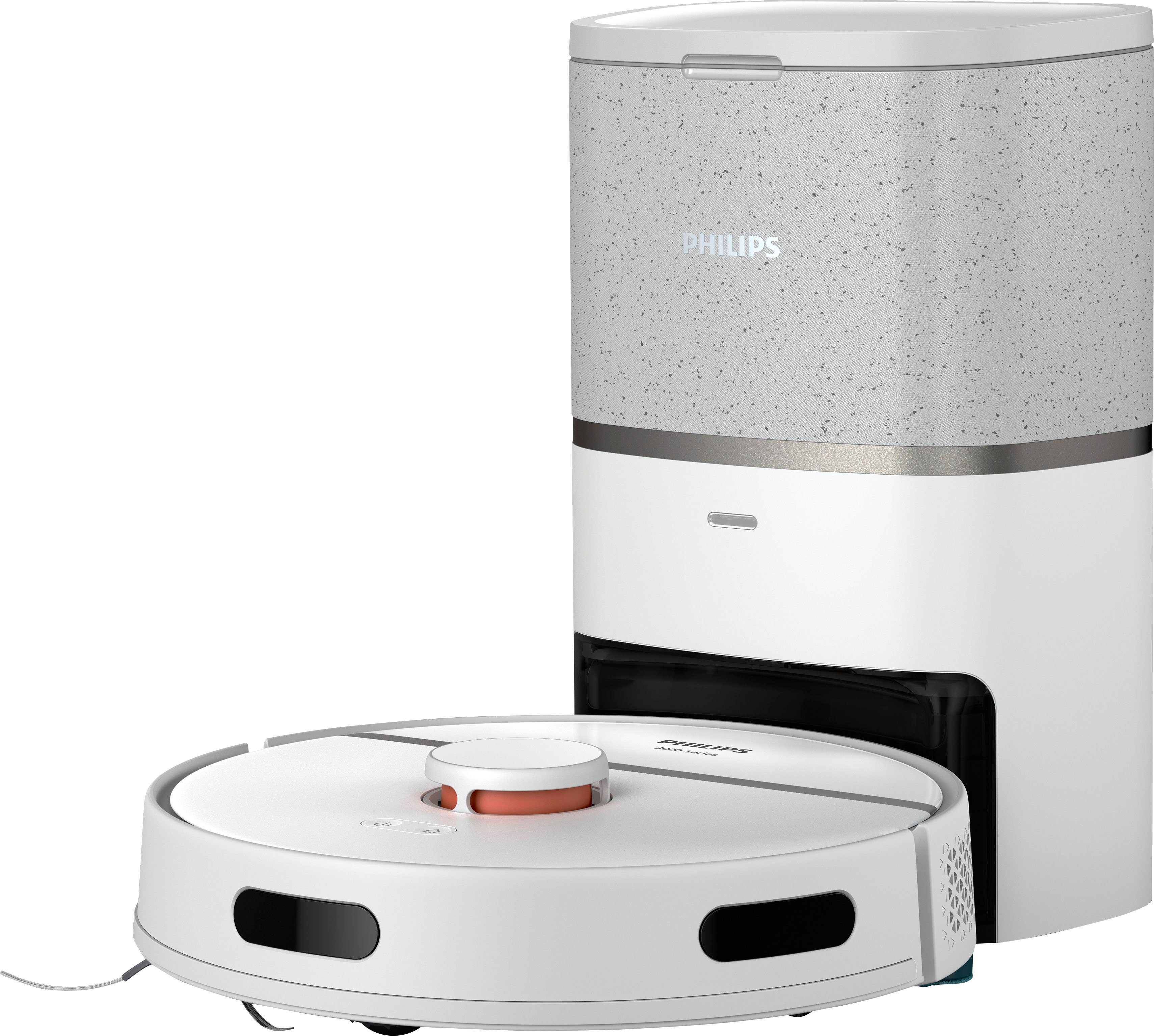 Philips Saugroboter XU3110/02, 230 min Akkulaufzeit, Teppichfunktion, 360° Lasernavigation und Wischfunktion, inkl. Entleerungsstation