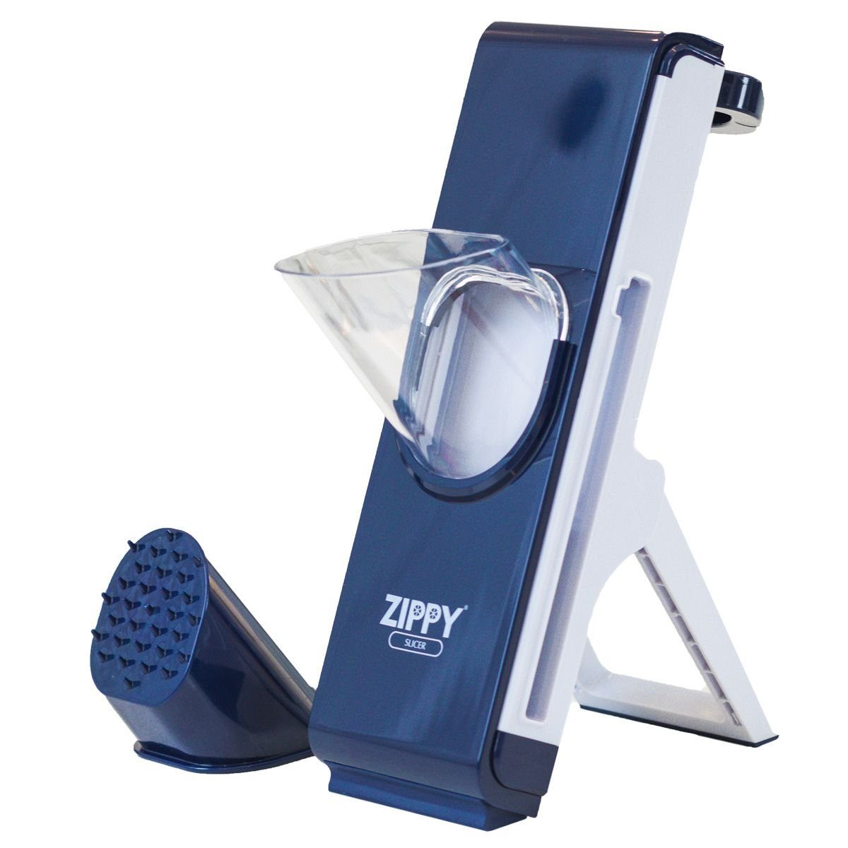 Orange-Planet Gemüsehobel Zippy Slicer Premium Gemüsehobel 4 in 1 Reiben Raspeln Schneiden, Material: Kunststoff, Edelstahl