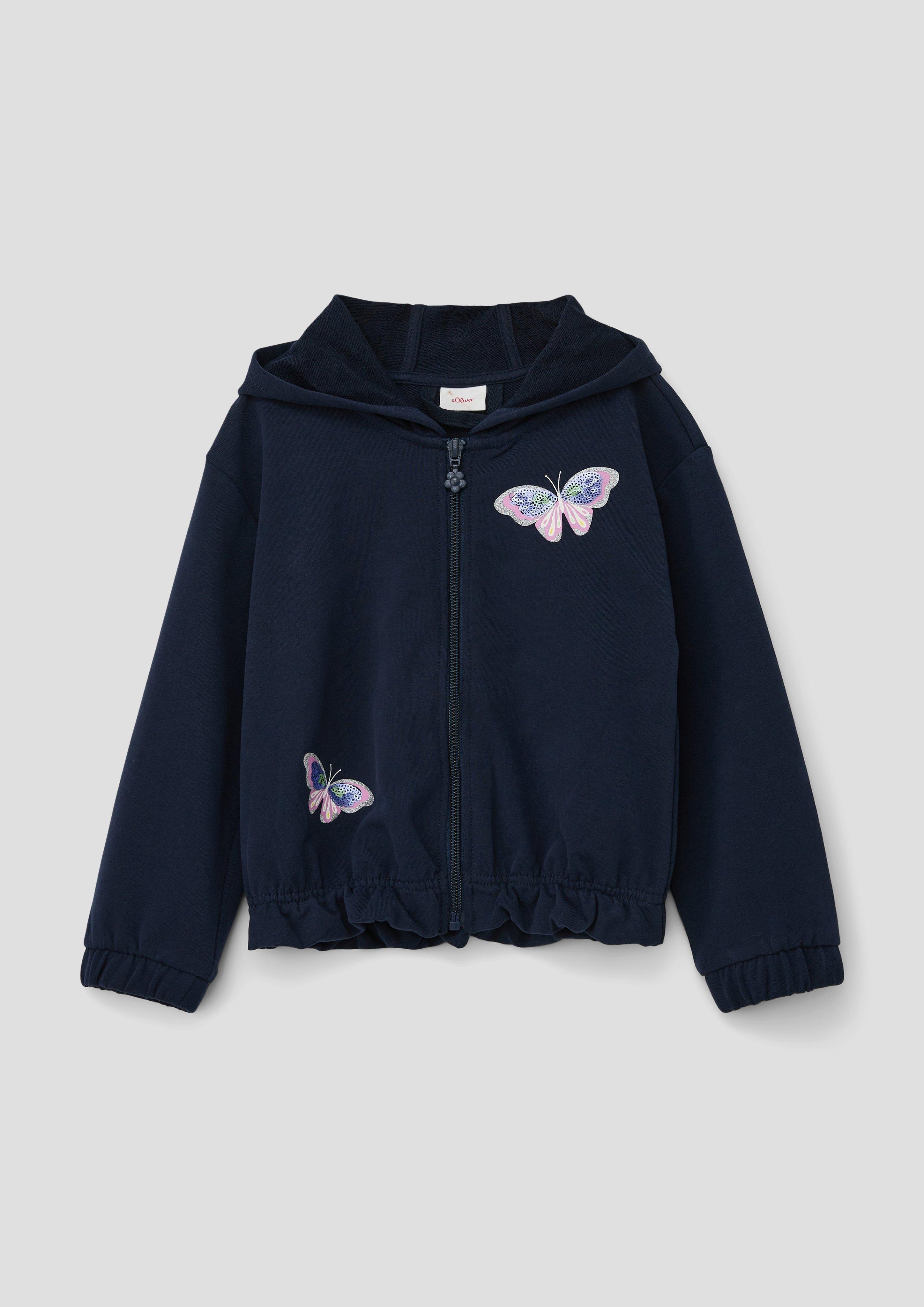 Sweatjacke mit Paillettenapplikation  2142082-5952