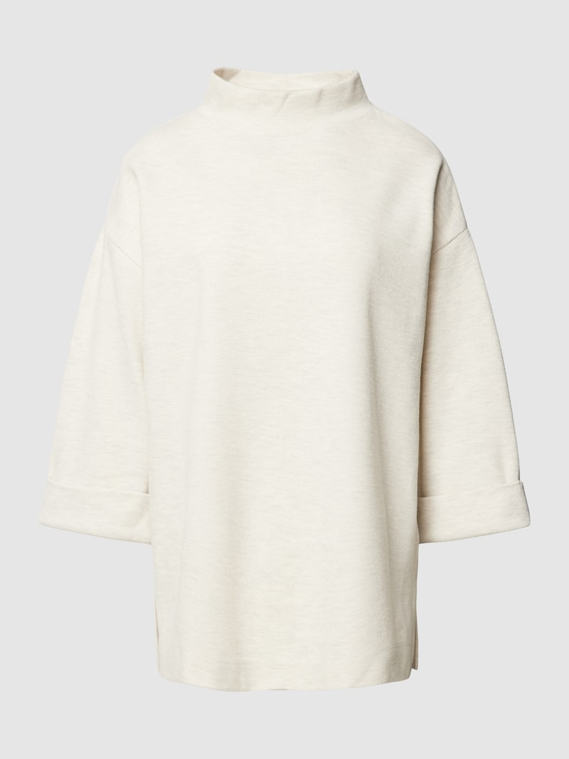 Sweatshirt mit Stehkragen Modell 'Ally' in ecru meliert