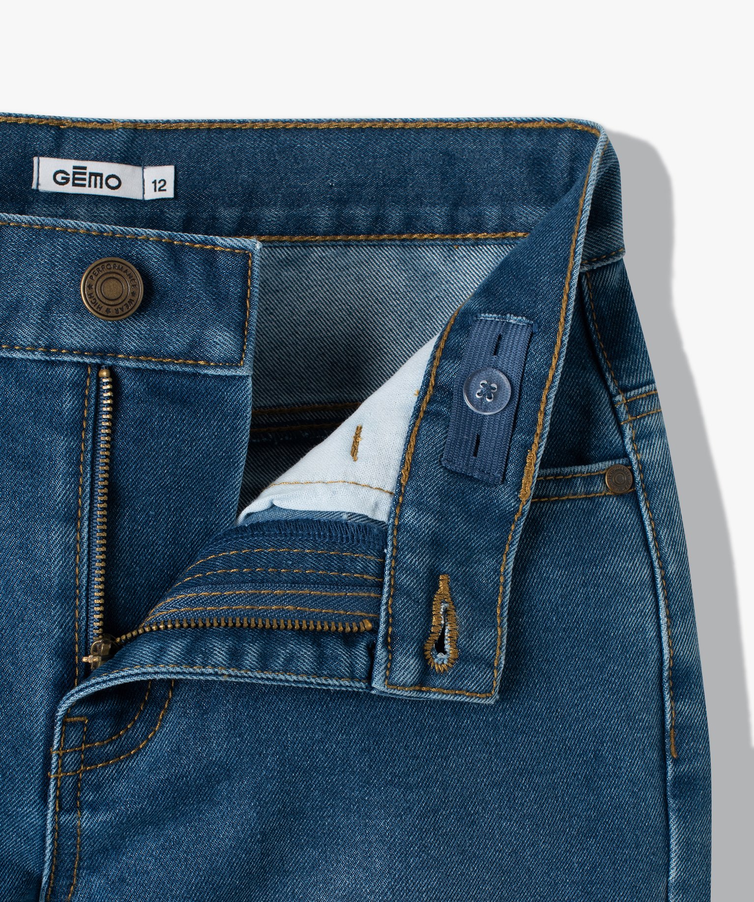 Jean Garçon coupe Regular bleu fonce | GEMO