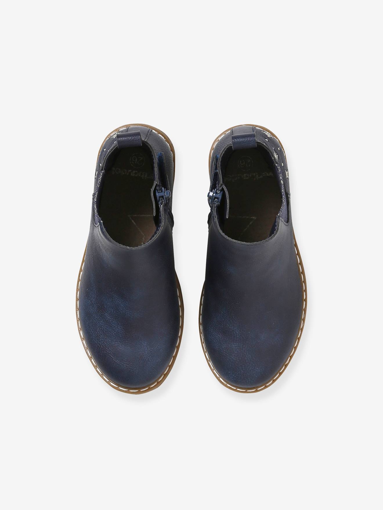 Vertbaudet Mädchen-Boots mit Anziehtrick - blau