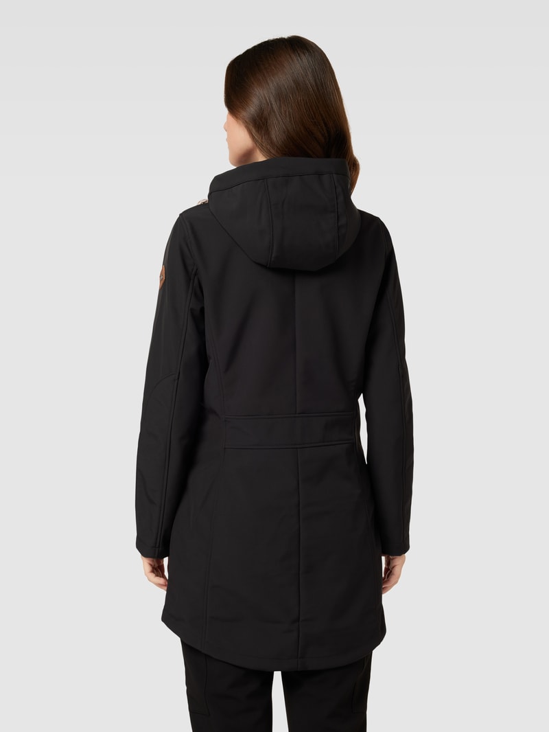 Softshelljacke mit Eingrifftaschen in schwarz