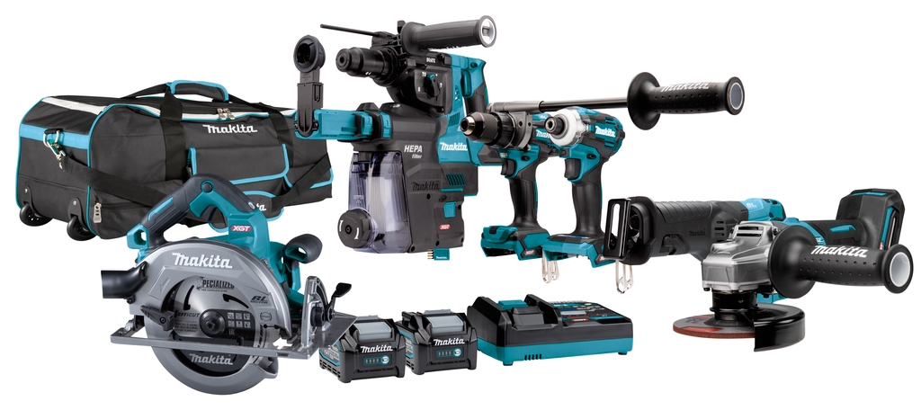 Makita DK0162G601 Combiset - 6 maskiner 40V max 4,0Ah Li-Ion i påse