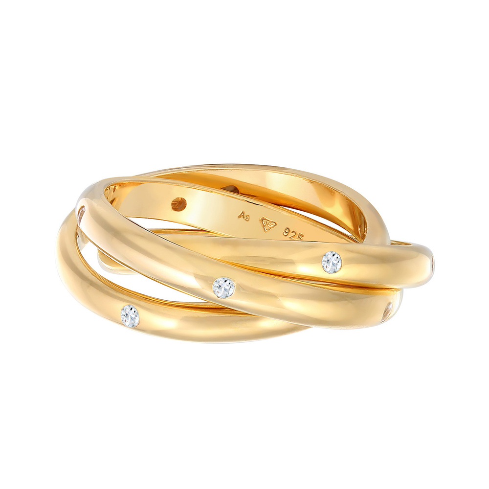 Elli PREMIUM Elli PREMIUM Bague Femmes Basique Trio Enroulement avec Topaze pierre précieuse e Bague