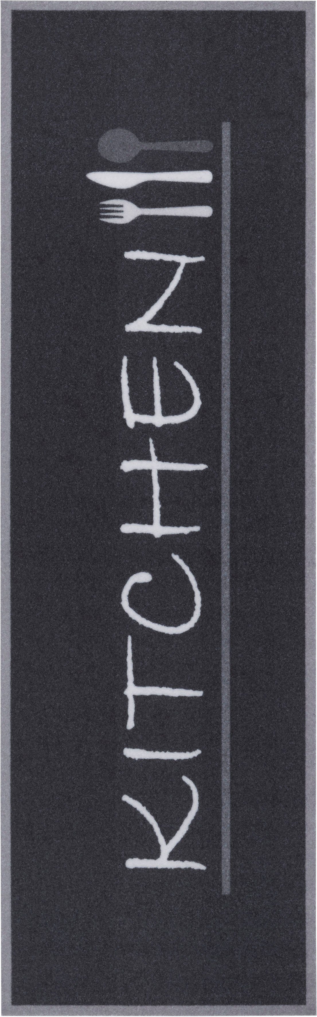 Küchenläufer Kitchen Cutlery, HANSE Home, rechteckig, Höhe: 3 mm, Läufer, Rutschfest, Küchenteppich, Küche, Teppich, Pflegeleicht