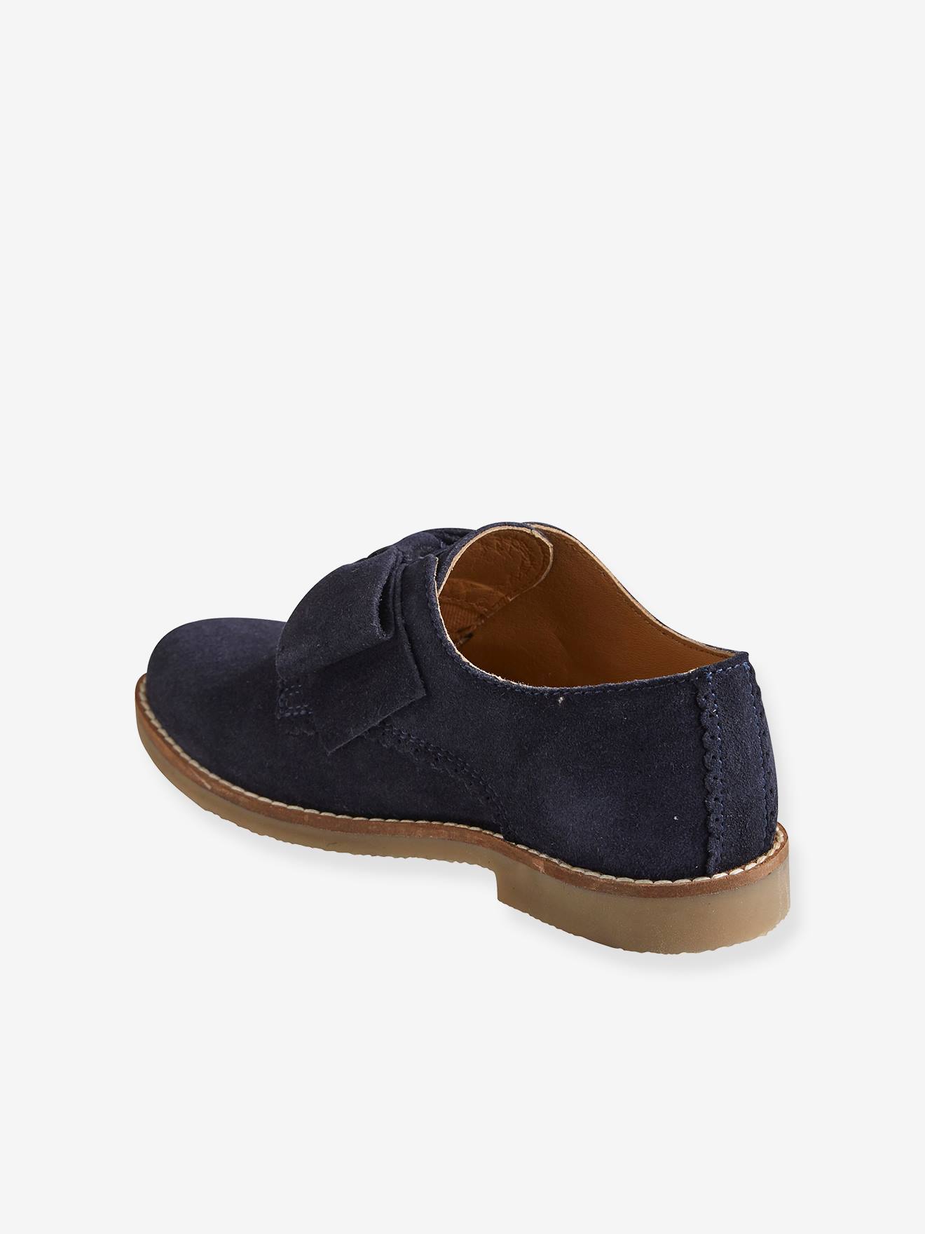Bottines derby fille en cuir marine
