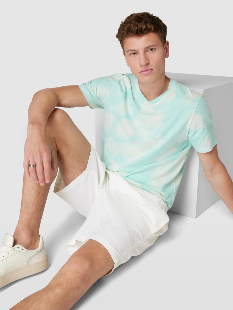 Shorts mit elastischem Bund in weiß