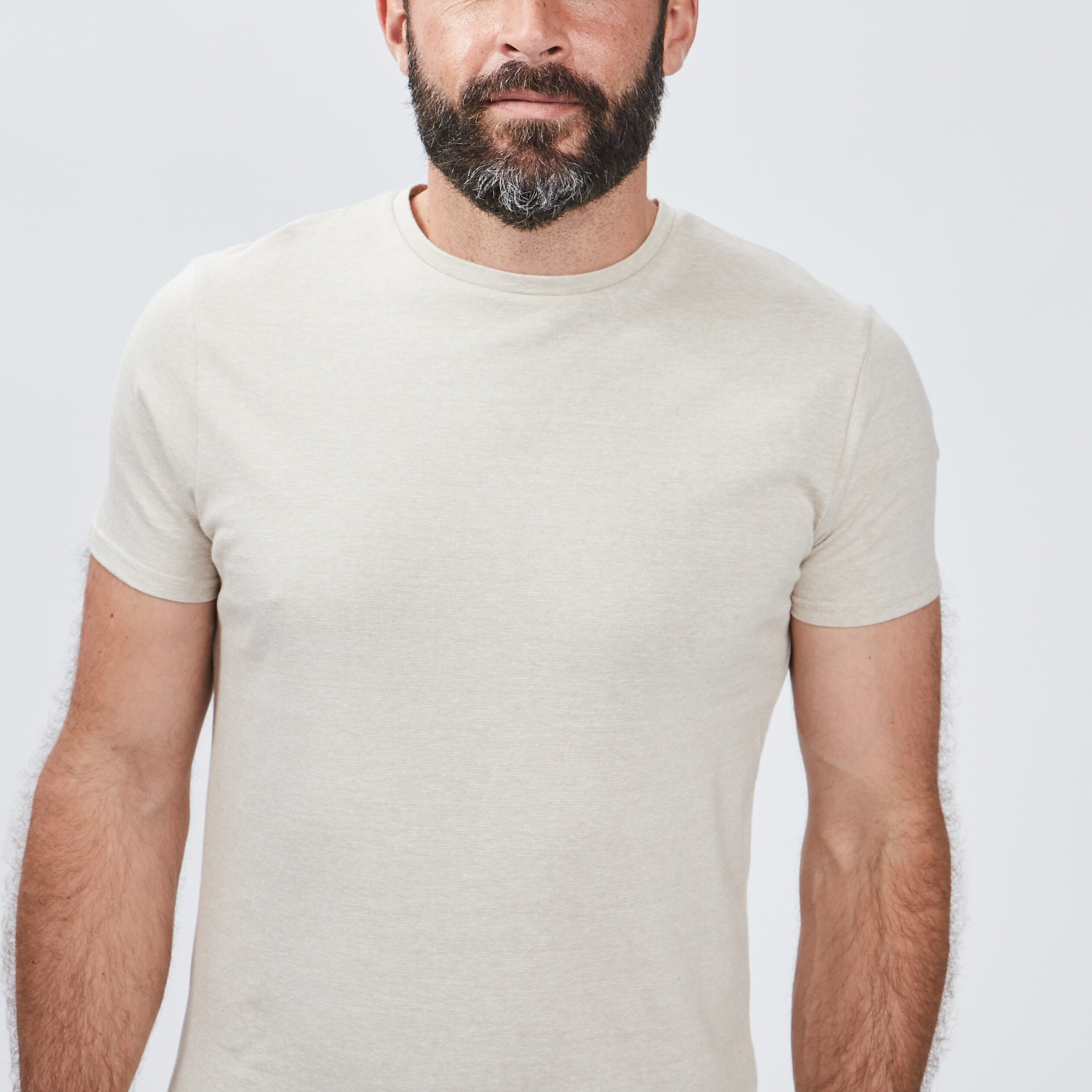 T-shirt coton manches courtes sable homme | La Halle