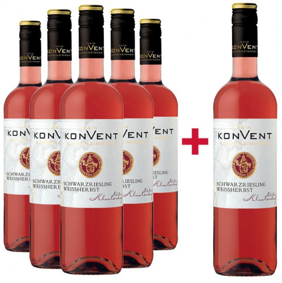5+1 Paket Klosterhof Schwarzriesling Weißherbst halbtrocken - Weinkonvent Dürrenzimmern eG