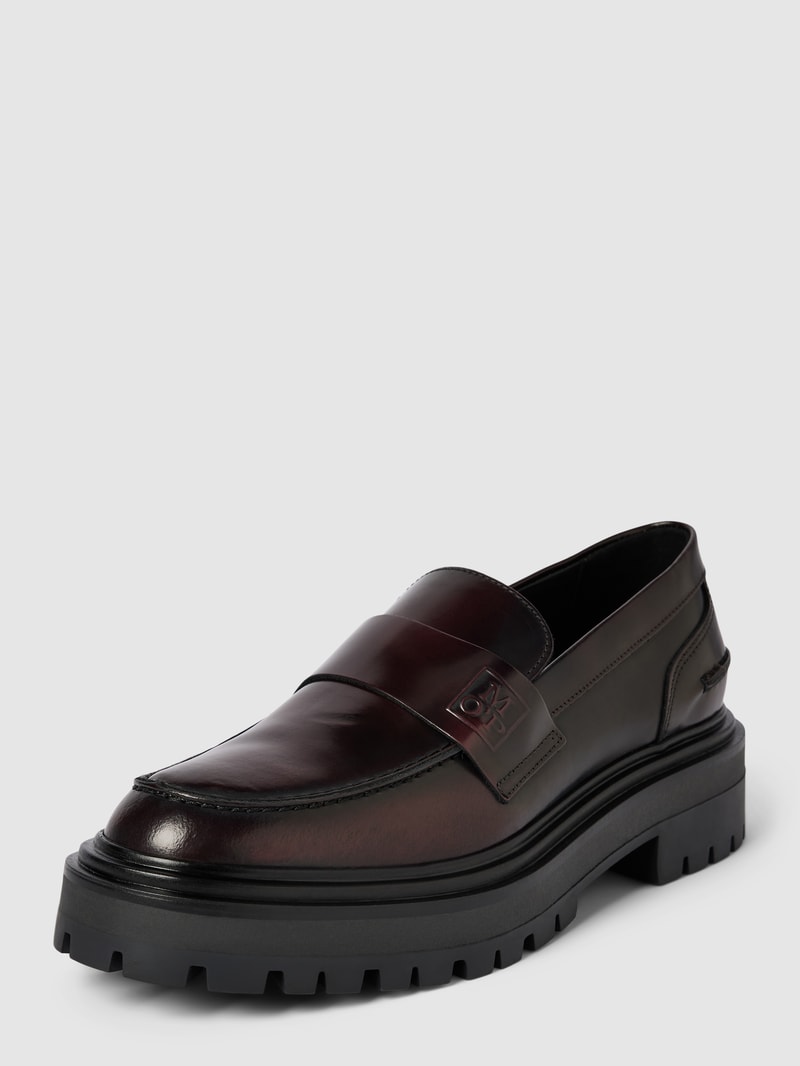 Penny-Loafer aus echtem Leder Modell 'Elin' in bordeaux rot