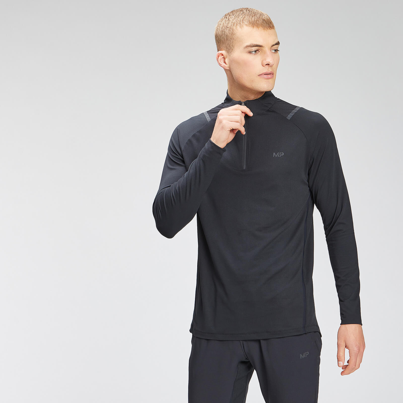 Haut à fermeture éclair ¼ MP Velocity pour hommes – Noir