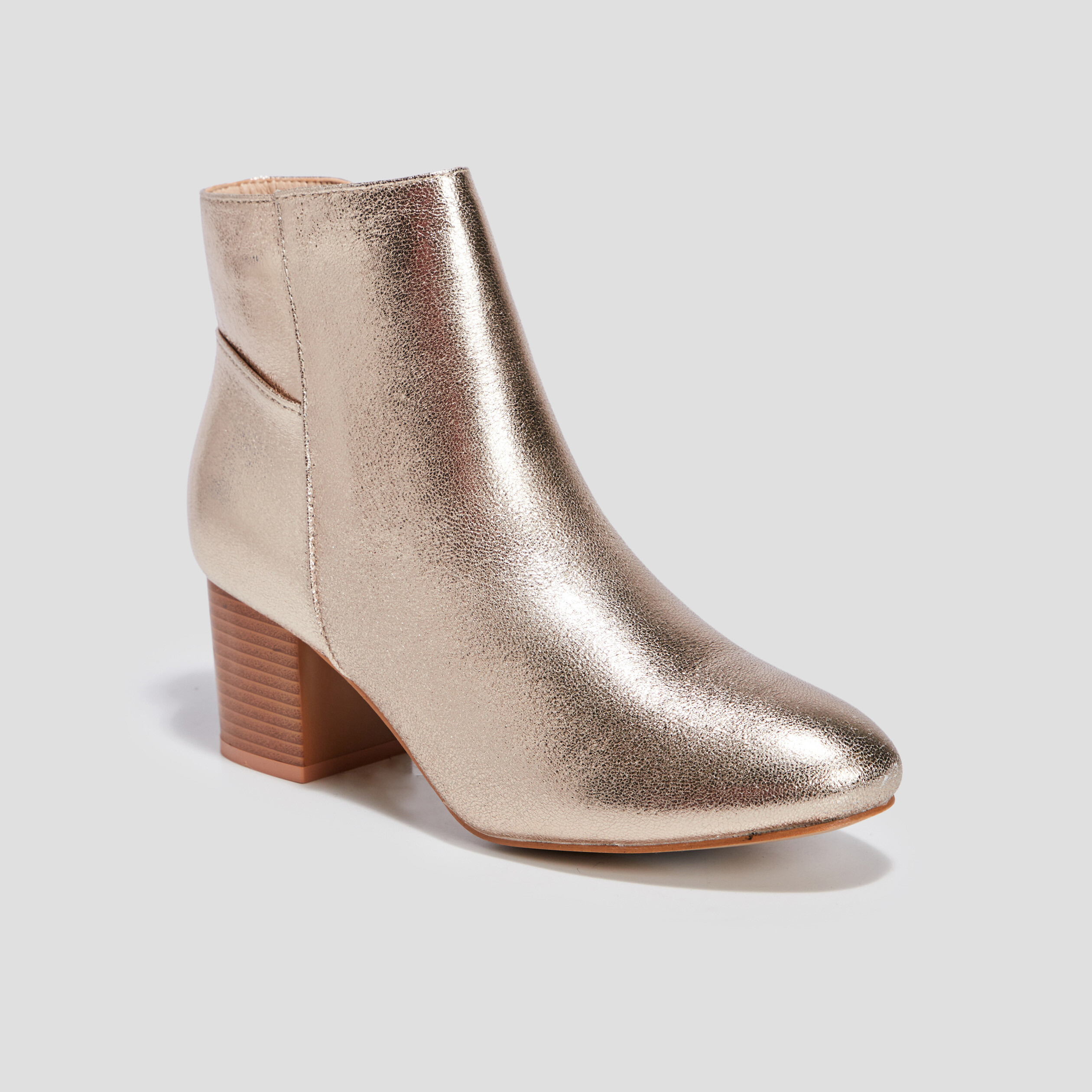 Bottines à talons métallisées jaune or femme | La Halle